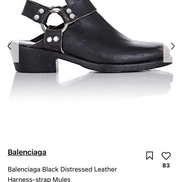 靴 Balenciaga Leather Harness-strap Mules Balenciaga | Shoes | Balenciaga Black Leather Harnessstrap